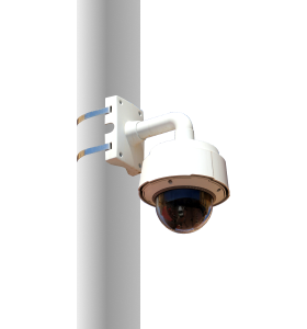security camera mounted on intelligent pole base